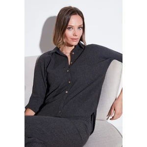 Streç Regular Fit Dokulu Gömlek Bayan Gömlek 5865975