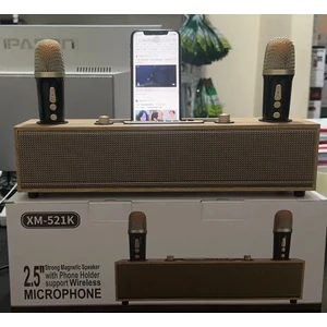 Retro XM-521K Ağaç 20 Watt 2 Mikrofonlu Hi-Fi Ses Bluetooth Şarjlı Taşınabilir Hoparlör