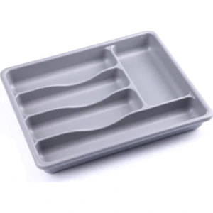 Plastik 5 Bölmeli Gri Çekmece Içi Kaşıklık Organizer Düzenleyici 36CM×29CM