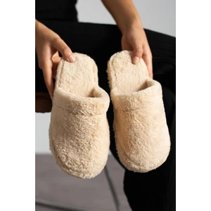 Modafrato Tüylü Kapalı Kadın Ev Terliği Kışlık Terlik Sessiz Taban