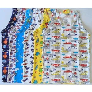 Erkek Çocuk 3"lü Karışık Desenli Elestan Pamuklu Atlet 0256