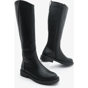 Kadın Yandan Fermuarlı Günlük Çizme Sirante Siyah