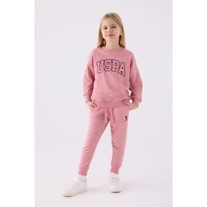 U.S. Polo Assn. Kız Çocuk Eşofman Takımı US1980 Retro Pembe