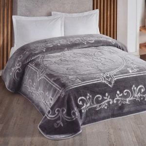 Taç Kristal Tek Kişilik Kalın Kabartma Emboss Battaniye Antrasit