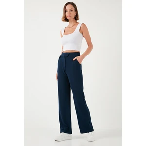 Regular Fit Yüksek Bel Bol Paça Pantolon Bayan Pantolon 5861279