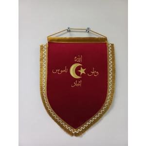 Ötüken Giyim Ittihat Terakki Sancağı Nakış Işlemeli Beşgen Kadife Flama