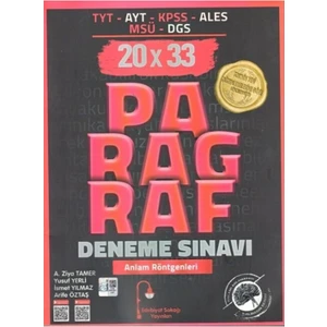 Edebiyat Sokağı Yayınları Edebiyat Sokağı TYT AYT KPSS ALES Msü DGS Paragraf 20 X 33 Deneme Sınavı 2024-2025