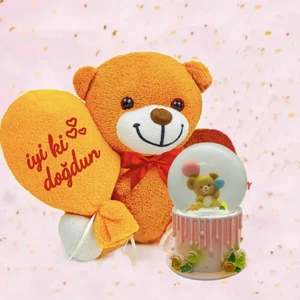 Iyi Ki Doğdun Panda Işıklı Kar Küresi Arkadaşa Hediye & Iyi Ki Doğdun Ayıcık