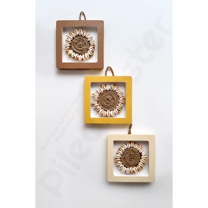 PP Handmade Duvar Çerçevesi 3lü|boho Dekor|dekoratif 3 Lü Set|üçlü Çerçeve |boho Çerçeve|dekorasyon|kahverengi