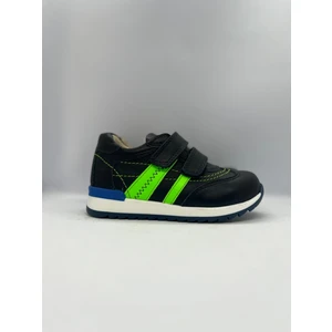 Ortopedik Deri Çocuk Spor Ayakkabı 215 - Lacivert Neon Yeşil