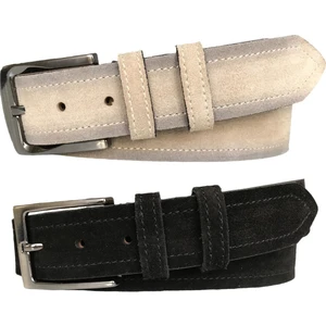 Deri 2'li Set Süet Krem Siyah Kemer 4CM=TYC00203896709