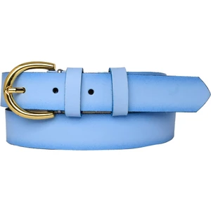 Goderi Deri Gold Tokalı Turkuaz Ince Kadın Kemeri, 3Cm=3Cm-Kdn-02