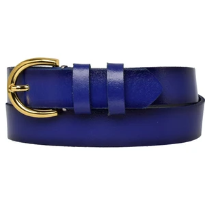 Deri Gold Tokalı Parlement Mavi Ince Kadın Kemeri 3cm=3cm-Kdn-02