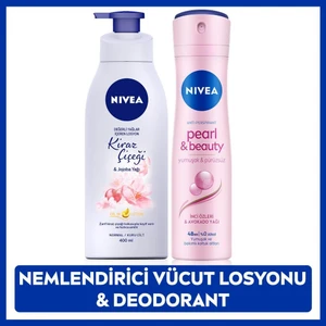 Kadın Sprey Deodorant Pearl&beauty 150ML, Kiraz Çiçeği Nemlendirici Vücut Losyonu 400ML