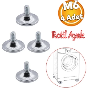Beyaz Eşya Raf Reyon Mobilya Bingo Rotil Ayak M6 Civatalı 6 mm Metal Profil Ayağı 1.5 cm (4 Adet)