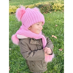 Bebeğime Çorap Çift Ponponlu Atkı & Bere Takımı