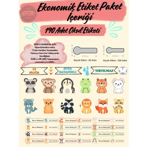 Deep Craft Deepcraft Ekonomik Boy 190 Adet Okul Etiketi Premium Kişiye Özel Etiket