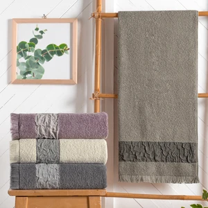 Crepe Armürlü Havlu 50X90 Cm-Gri