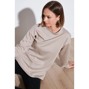 Streç Oversize Fit Bisiklet Yaka Oysho Kumaş Sweat Kadın Sweat 5865877