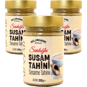 Ncl Organic Nclorganıc Saidoğlu Susam Tahini %100 Katkısız Şekersiz 300GR x 3 Adet / Sesametahini %100 Natural No Additives No Sugar 300GR x 3