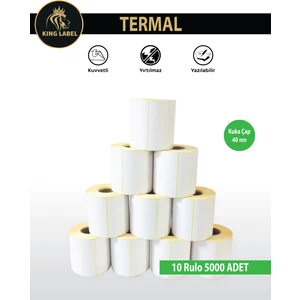 King Label Termal Barkod Etiket 100X100 10 Rulo 500'LÜ Sarım