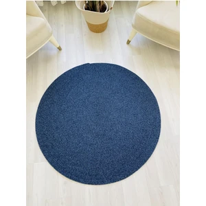 Jüt Hasır Görünümlü Desenli Modern El Örgüsü Daire Halı Kilim