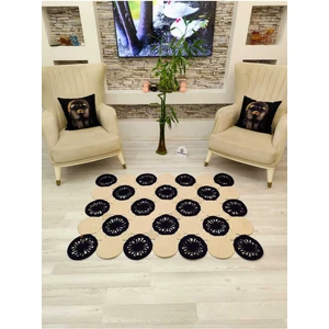 Jüt Hasır Görünümlü Desenli Modern El Örgüsü Dikdörtgen Halı Kilim