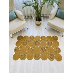 Jüt Hasır El Örgüsü Halı Kilim Yıkanabilir Çift Taraflı Oval