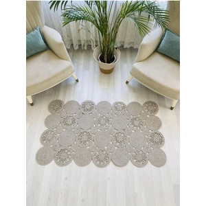 Jüt Hasır Görünümlü Desenli Modern El Örgüsü Dikdörtgen Halı Kilim