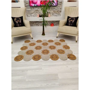 Jüt Hasır Görünümlü Desenli Modern El Örgüsü Dikdörtgen Halı Kilim