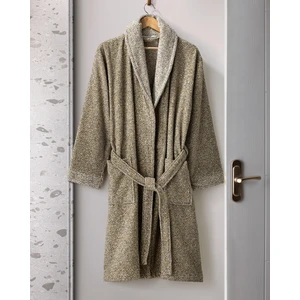 Madame Coco Brest Ipliği Boyalı Unisex %100 Pamuk Şalyaka Bornoz - Haki