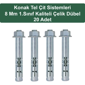 KONAK TEL ÇİT SİSTEMLERİ PANEL ÇİT DİREĞİ ÇELİK DÜBEL 20 ADET