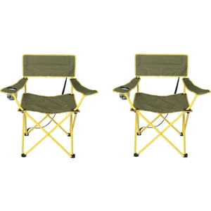 2'li Eco Ergonomik Katlanır Kamp Sandalyesi - Yeşil