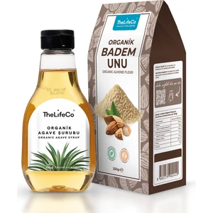 Badem Unu 250 gr (Glutensiz, Katkısız, Vegan) + TheLifeCo Agave Şurubu 330 gr (Rafine Şeker İçermez, Katkısız, Vegan)