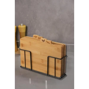Bambu Standlı Kesme Tahtası 4lü Set - M7B11