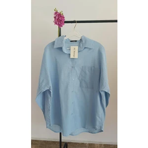 Hc Boutique Büyük Tek Cepli Oversize Keten
