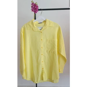 Hc Boutique Büyük Tek Cepli Oversize Keten