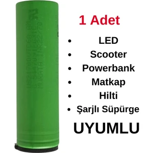 VTC6A 3800 mah Yenilenmiş 21700 Şarj Edilebilir Pil Scooter Matkap Süpürge Uyumlu