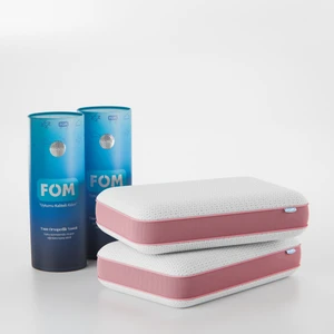 FOM 2'li Tombik Full Ortopedik Masaj Etkili Visco Yastık Kampanyası, Ortopedik, 60 X 40 X 13, Pembe
