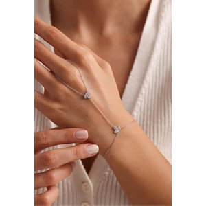 925 Ayar Gümüş Rodyum Kaplama Lotus Çiçeği Şahmeran Bileklik