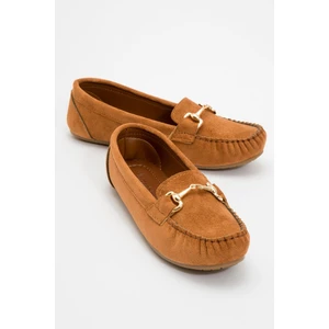 Kadın Tokalı Günlük Ayakkabı Taba Süet