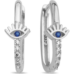 925 Ayar Gümüş Rodyum Kaplama Göz U Model Küpe