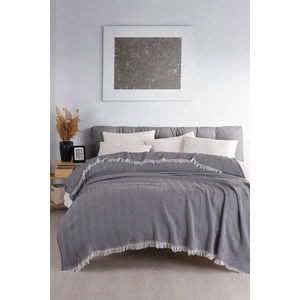 Terry Home  Carden Pamuklu Çift Kişilik Pike-Yatak Örtüsü 200x230 cm Antrasit