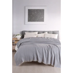 Terry Home Carden Pamuklu Çift Kişilik Pike-Yatak Örtüsü 200x230 cm Gri