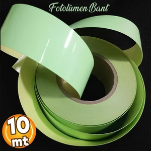 Reflektörlü Fotolümen Gece Parlayan En: 5 cm 10 Metre Yeşil Reflektörlü Fosforlu Oto Reflektif Şerit Bant Ikaz Bandı
