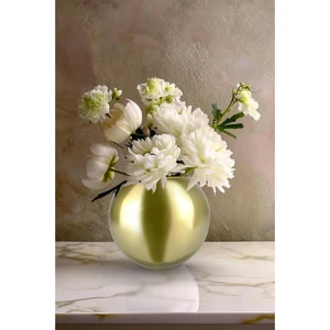 Cam Akvaryum Dekoratif Aksesuar Saksılık Vazo 19 cm Gold – C1-1-288