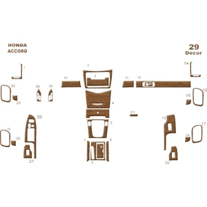 Marscockpitdesign Honda Accord Konsol-Maun Kaplama 2003- 29 Parça