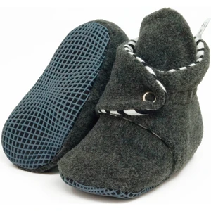 Ella Bonna Polar Bebek Pandufu, Kaydırmaz Taban, Organik Pamuk Astarlı, İlk Adım Ev Patiği, Antrasit