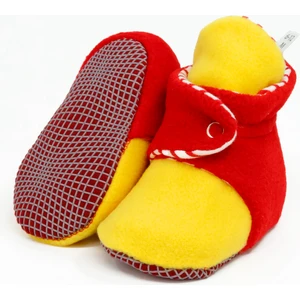 Ella Bonna Polar Bebek Pandufu, Kaydırmaz Taban, Organik Pamuk Astarlı, İlk Adım Ev Patiği, Sarı Kırmızı Taraftar