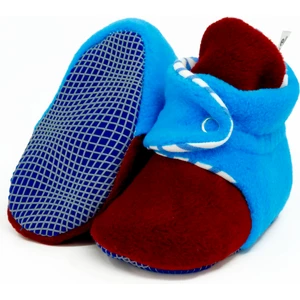 Ella Bonna Polar Bebek Pandufu, Kaydırmaz Taban, Organik Pamuk Astarlı, İlk Adım Ev Patiği, Bordo Mavi Taraftar